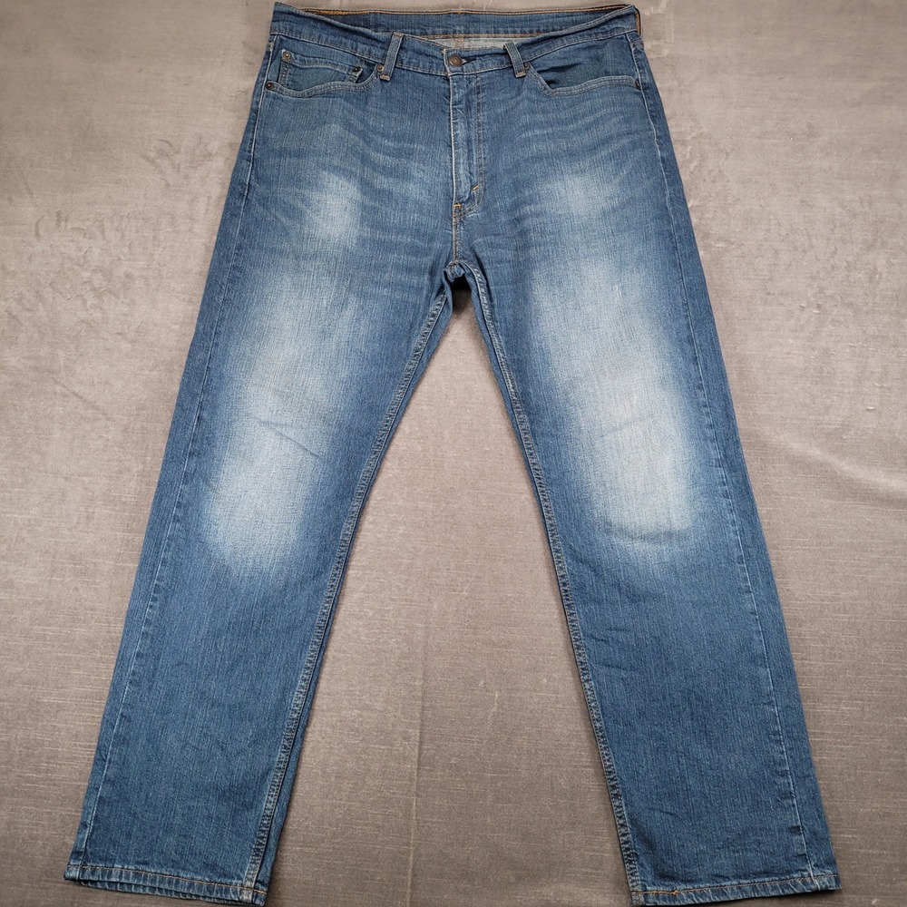Levis 505 Regular Fit Straight Leg‎ Blue Jeans Mens 36x30 Medium Wash Denim